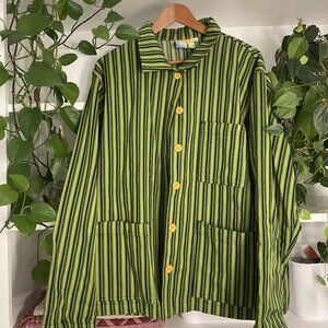 NWOT Unisex Big Bud Press Green Mono Stripe Work Jacket